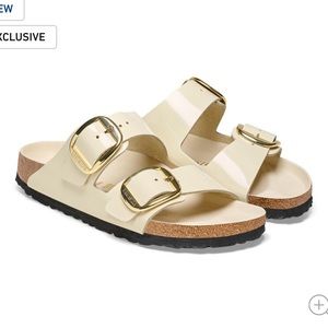 Birkenstock- Arizona big buckle natural leather patent